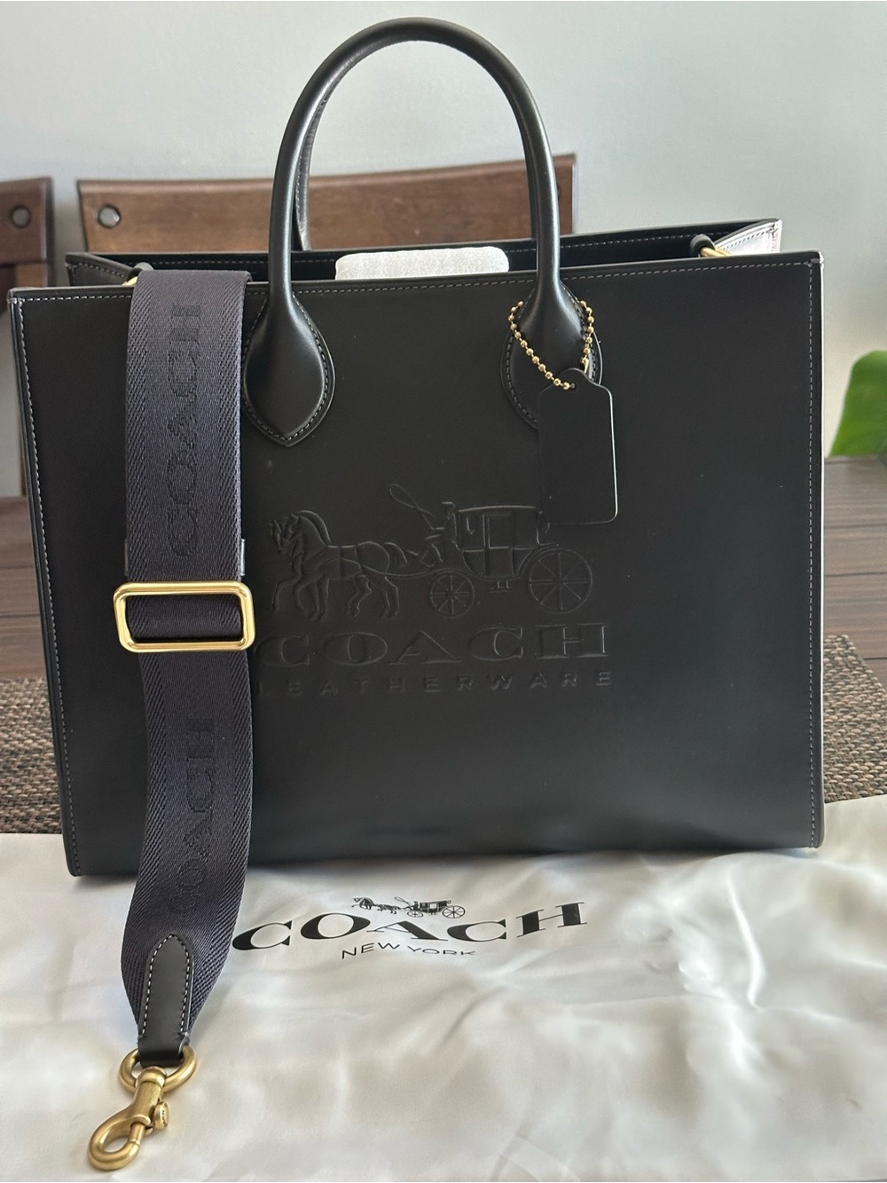 Coach Black Ace 35 Tote - Picture 16 of 16